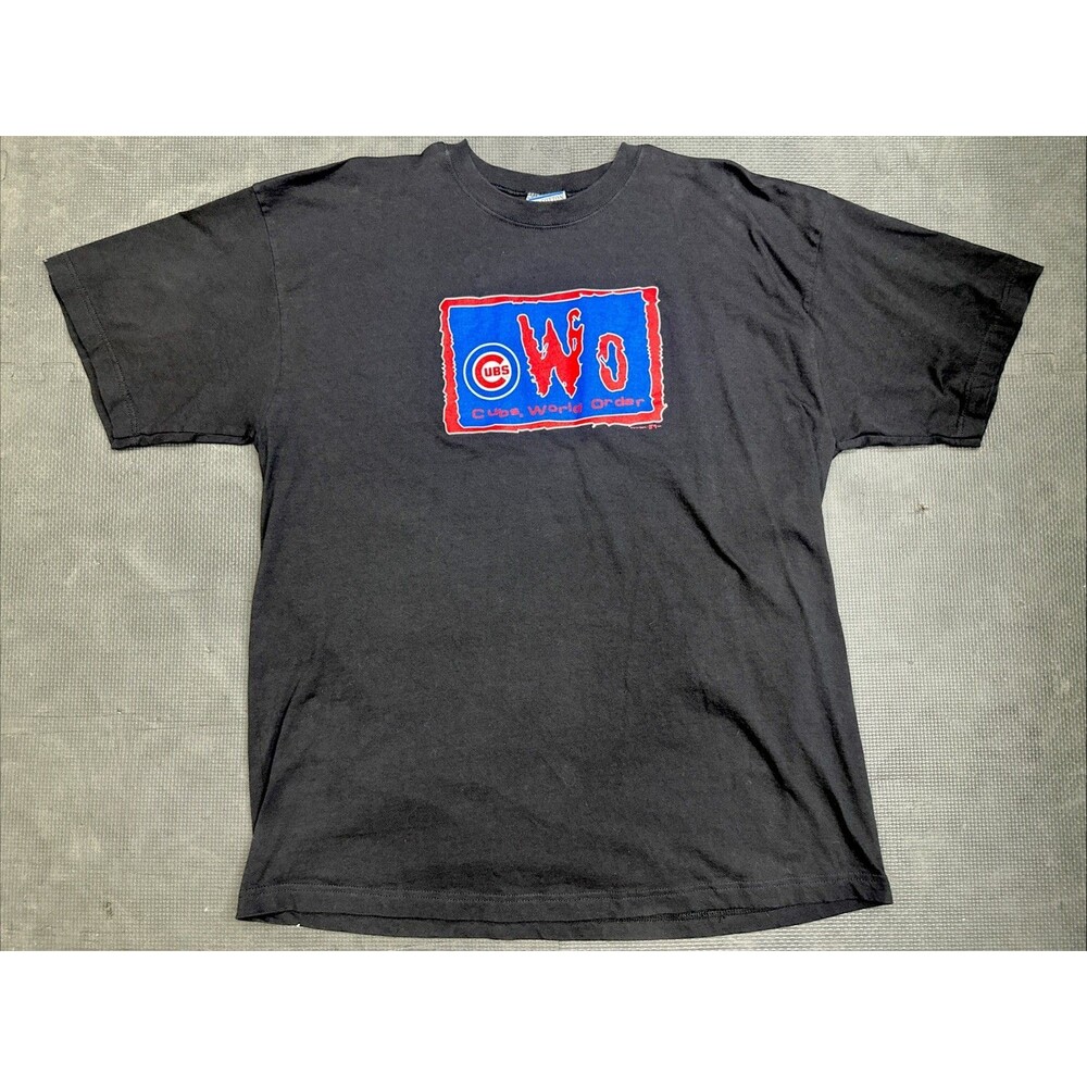 Chicago Cubs NWO Shirt CWO Wrestling Vintage 90s Black Collab Size XXL